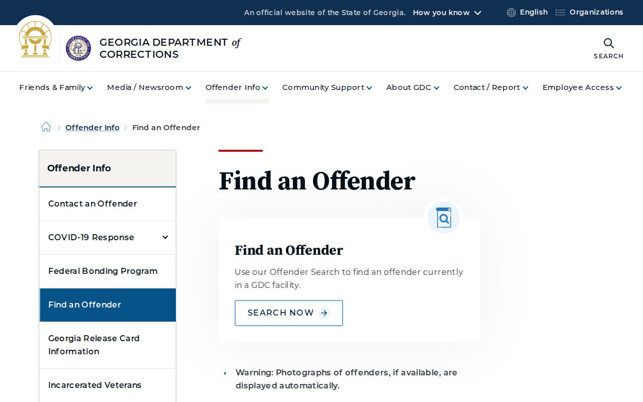 Georgia offender search for Dawson County released inmates