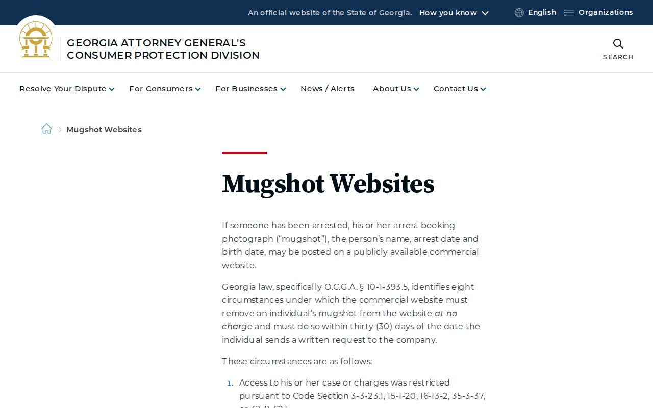 Dawson County released inmate mugshot removal guidance from Georgia